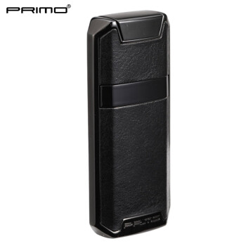 PRIMO打火机充电防风创意电子火机 复古皮质指纹感应触摸USB-071黑色