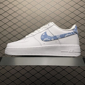 af1 low空军一号低帮蓝色腰果花休闲小白鞋运动板鞋男鞋女鞋 白篮 36