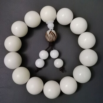 8白玉菩提精品手串加莲花配饰