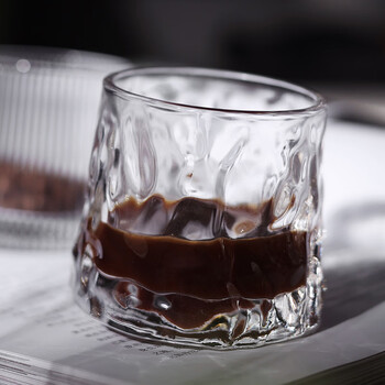 复古旋转咖啡杯浓缩冰美式拿铁杯ins玻璃杯冷萃杯饮品杯威士忌杯树纹