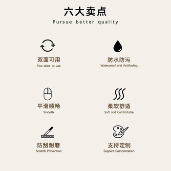 宜适酷（EXCO）灰色+墨绿双面皮质鼠标垫小号笔记本电脑办公桌垫防水皮革电竞游戏垫9720