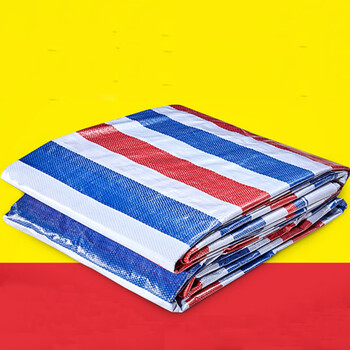 全新彩条布花雨布三色布花胶布 塑料花油布防雨布防水