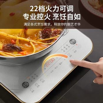 苏泊尔（SUPOR）电磁炉家用2200W大功率触控多功能预约定时22档火力调节配双锅C22-IA09