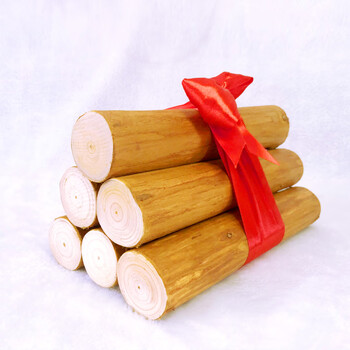 新房入户旺宅柴火开业贺礼盒原生香杉木柴材摆件 大号一捆6根(无礼盒)