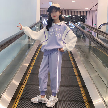 卫衣 休闲裤两件套中大童新款女孩衣服5-14岁学生童装女运动套装潮8
