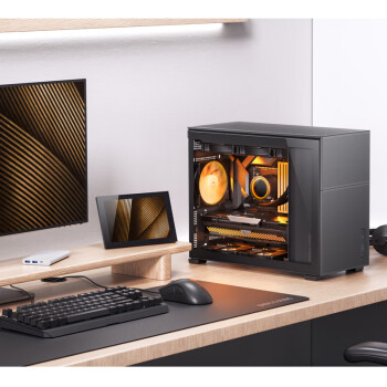 乔思伯（JONSBO）松果D31 MESH版黑色 MATX机箱（双360冷排/ATX电源/Type-c Gen2 10Gbps+/垂直风道/长显卡）