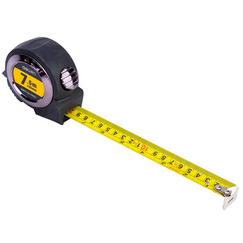 得力(deli)7.5m全包胶自锁钢卷尺 精准测量便携尺子 79552 灰色