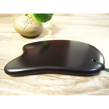 3a级天然砭石刮痧板 纯黑色 肩颈按摩器 全身可刮痧 面部刮痧