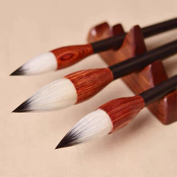 芬尚  mb1505 文房四宝之蒜头笔 紫兔兼毫毛笔中号 隶书国画 写意牡丹葡萄水彩出锋4cm