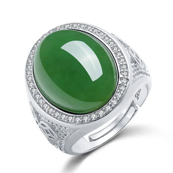 和田玉蛋面戒指价格报价行情- 京东