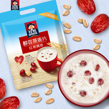 桂格（QUAKER）红枣高铁燕麦片540g （27g*20袋）新西兰进口奶源 营养早餐