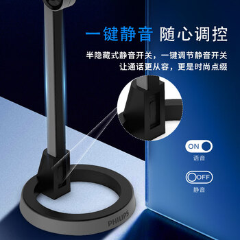 飞利浦（PHILIPS）电脑麦克风 网课会议多用途有线话筒游戏对讲耳麦 高敏过滤杂音可折叠 3.5mm适用SHM1008