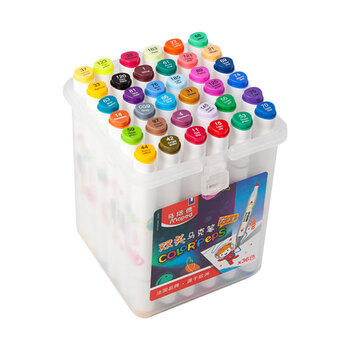 马培德Maped 双头油性马克笔36色 专业马克笔彩色儿童无毒幼儿园小学生绘画画笔高颜值文具礼物744936CH