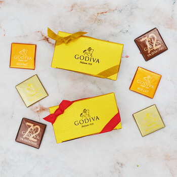 歌帝梵(godiva) 巧克力喜糖片装排块砖黑巧牛奶巧克力礼盒装纯可可脂