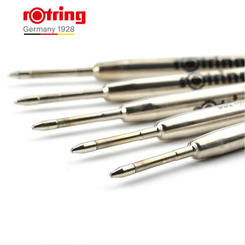 红环（rOtring）中性圆珠笔替换笔芯 德国高颜值 学生专业绘图制作办公用品子弹头蓝色M单支装