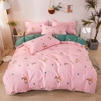 雅芳婷床上用品四件套纯棉四件套床笠款全棉床单被套双人家用15m18米