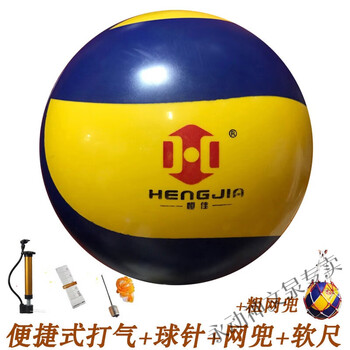 软排球气排球比赛球软排球气排球标准耐用气排球 蓝色恒佳 粗网兜 便
