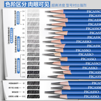 【全网低价】凤凰画材(Phoenix)  10B铅笔12支装 素描绘画绘图考试铅笔 学生初学者艺考画画专用PicDP12美术写生