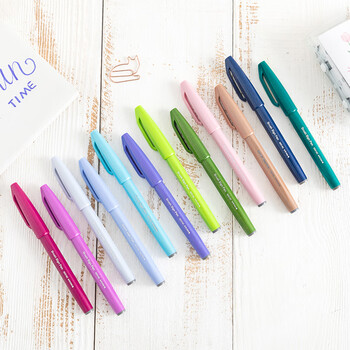 派通(Pentel)彩色软头秀丽笔 弹性笔尖水性笔Touch手帐书信贺卡用 SES15C藤紫色 派通(Pentel)彩色软头秀丽笔 弹性笔尖水性笔Touch手帐书信贺卡用 SES15C藤紫色