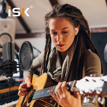 iSK SEM6C专业入耳式监听耳机 手机电脑声卡网络直播唱歌录音监听耳返 可挂耳HIFI游戏音乐耳塞 白色