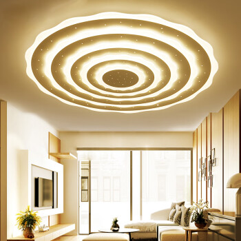 格蒂诗 现代简约客厅吸顶灯大气圆形大会议室灯创意薄款会所家用LED灯具 五层 直径98高9CM 暖光