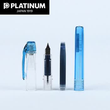 白金（PLATINUM）钢笔钢笔 PSQ-300C#21-F 粉色 学生练字书写 进口墨水笔透明笔杆0.3mm