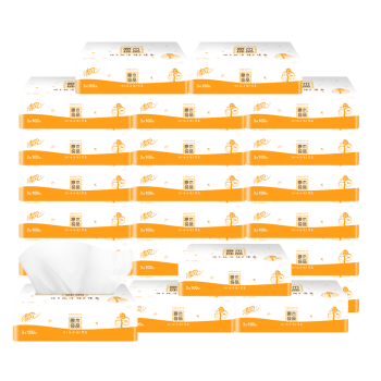 清风 3层24包100抽原木纯品卫生纸 抽取式面巾纸 婴儿适用餐巾纸整箱