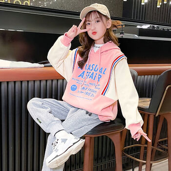 【高品质童装春季套装】女童春装套装加绒衣服10岁12洋气9春秋8大童