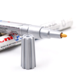 uni三菱（Uni）PX-21 小字油漆笔 0.8-1.2mm工业记号笔物流笔（可用于汽车补漆）银色12支装