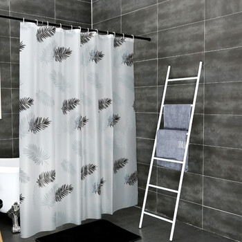 浴室浴帘卫生间隔断布帘子洗澡间淋浴防水防霉套装免打孔伸缩杆浴帘