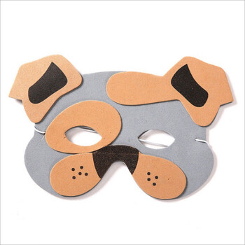 玩具动物面具带绳活动表演头饰头套装扮节日幼儿园eva男女孩 小狗面具