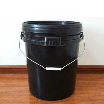 30升/公斤黑色塑料包装桶加厚家用垃圾美式化工桶涂料油漆桶带盖 30升