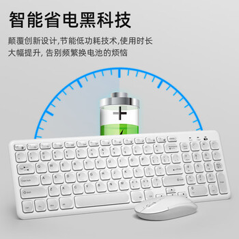 B.O.W航世 HW256 无线键盘鼠标套装 办公键鼠套装96键 超薄便携 防泼溅 电脑键盘 笔记本键盘 白色 B.O.W航世 HW256 无线键盘鼠标套装 办公键鼠套装96键 超薄便携 防泼溅 电脑键盘 笔记本键盘 白色