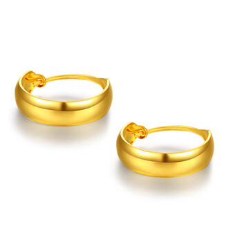 宁夫人顺丰速运足金999黄金耳钉女款光面耳环耳坠时尚首饰送妈妈金重