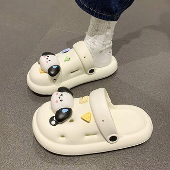 ebruk mare森马同品洞洞鞋女可爱大头狗春夏季外穿防滑厚底包头沙滩凉