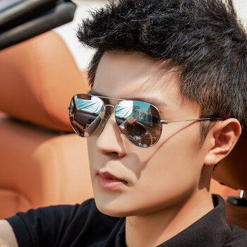 卡维欧钢化玻璃太阳镜男士经典飞行员眼镜时尚潮流开车驾驶高清墨镜