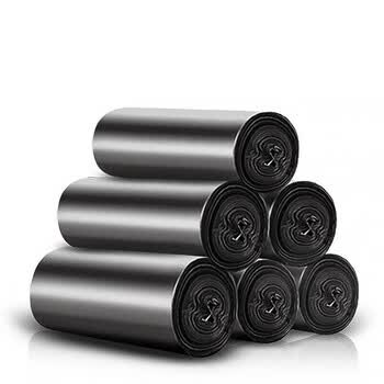 利得 新料 加厚手提式背心垃圾袋 50*60cm 30个/卷 3卷/包 黑色 y