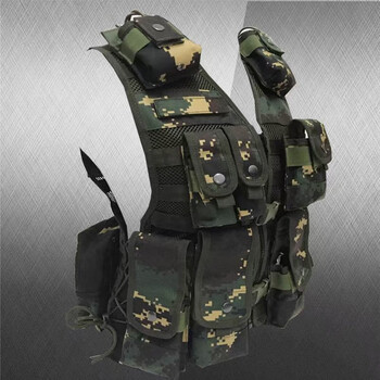 川微宝13战术背心 透气网眼马甲 虎斑迷彩战术背心作训装具 13猎人