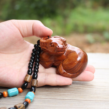 菩香阁老挝黄花梨木雕手把件扭转乾坤手工实木雕刻把玩件生肖牛工艺