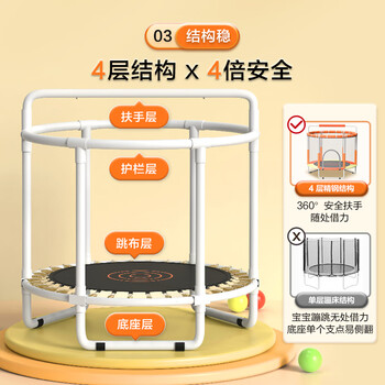 京东京造 儿童蹦蹦床 室内家用跳跳床 小孩玩具床 带护网扶手弹跳运动器材 京东京造 儿童蹦蹦床 室内家用跳跳床 小孩玩具床 带护网扶手弹跳运动器材