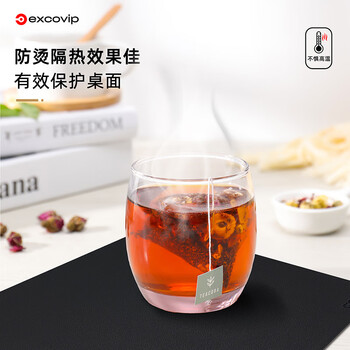 宜适酷（EXCO）黑+灰鼠标垫双面皮质大号笔记本电脑办公防水皮革游戏硬质电竞桌垫0143