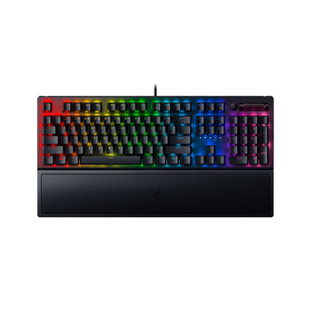 雷蛇（Razer）黑寡妇蜘蛛V3 机械键盘 游戏电竞电脑 全新透明机械轴 RGB灯效带腕托 104键 绿轴