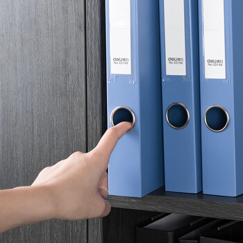 得力(deli)10只35mmA4塑料文件盒 加厚档案盒考试试卷收纳财会用品33149蓝色