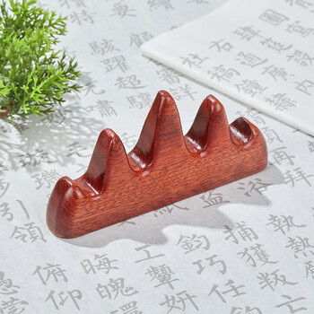 六品堂 文房四宝 笔山笔架 毛笔书法用品 笔搁 毛笔架-五指山红木山叉热门商品
