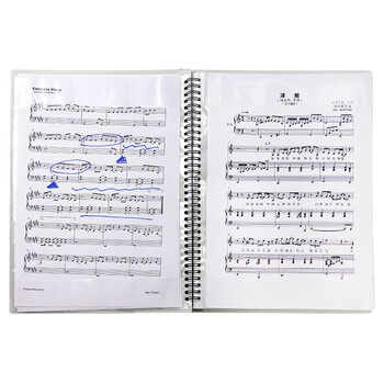 金得利谱夹子乐谱夹可修改钢琴谱夹册a4文件夹曲谱夹不反光学生吉他鼓琴音乐谱夹册 蓝色1个装 CF230
