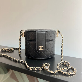 CHANEL Caviar Quilted Small Vanity Case With Chain Black 526687