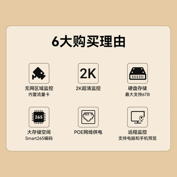 HIKVISION海康威视4G硬盘录像机4路监控主机2K高清POE网线供电内置流量卡NVR手机远程NVR-F104/P/4G