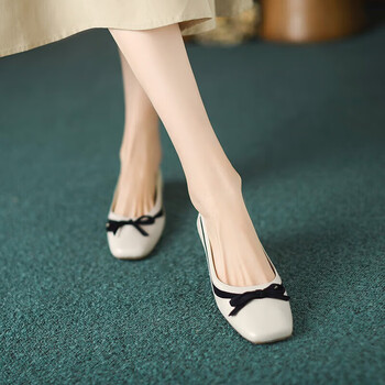 听过蛋卷鞋方跟圆头真皮软底女鞋瓢鞋浅口平底奶奶鞋豆豆鞋女高中生20