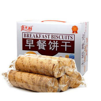嘉士利早餐饼干整箱1kg内含5条薄脆饼干原味牛奶味超市食品嘉士利1000