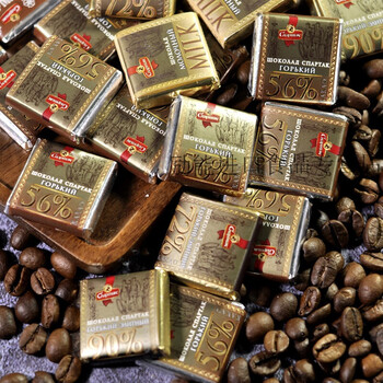 俄罗斯斯巴达克72�V%黑巧克力250克袋装零食可可脂进口食品 72%